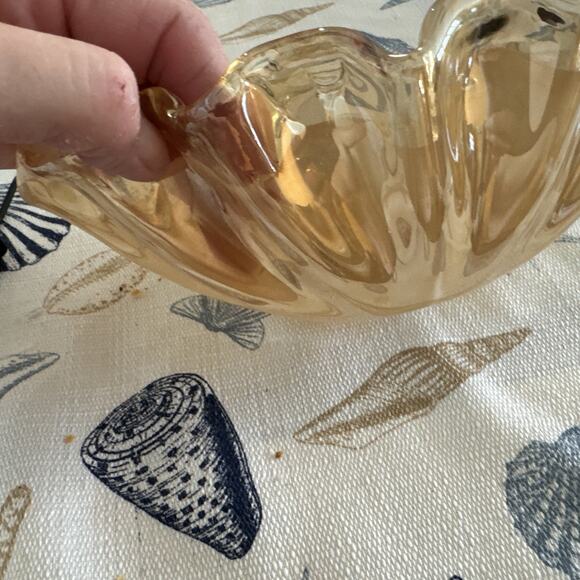 Murano Glass Bowl Gold Color Tammaro Home Hand Made Bowl in Italy H-358 - Picture 5 of 5